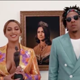 Beyonce and Jay-Z accept BRIT award in front of Meghan Markle portrait