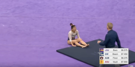 US gymnast Sam Cerio breaks both her legs in terrifying video of floor routine