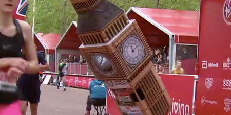 Big Ben struggled to cross the finish line at today’s London Marathon