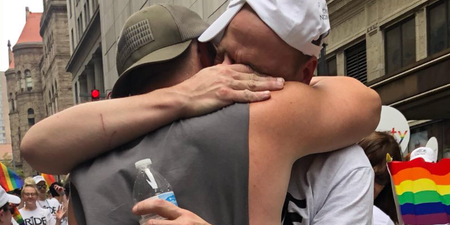 Man attends Pride parade to comfort LGBT people shunned by their families