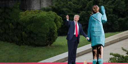 Here’s how it would look if Donald Trump married Melania’s wooden statue instead