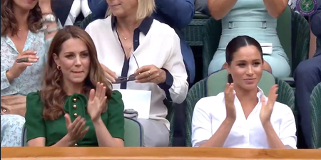 Meghan Markle and Kate Middleton arrive at Wimbledon to watch ladies final