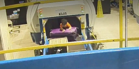 Two-year-old boy only slightly injured after climbing into airport baggage drop
