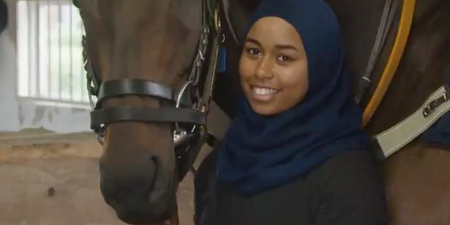 ‘It’s been nice to represent’ First jockey to race in hijab hopes she will inspire other Muslim athletes