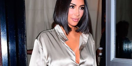 Kim Kardashian wears stunning silk two-piece suit from Irish designer Reuben Avenue