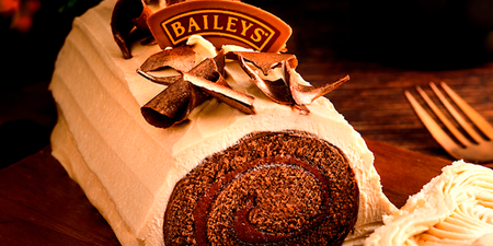 A Baileys chocolate Yule log is coming very soon and would you just look at it