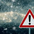 A rainfall weather warning has been issued for one county in Ireland