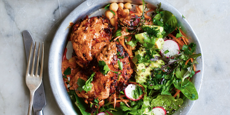 Healthy eating has never looked as good as Donal Skehan’s harissa chicken with rainbow salad recipe
