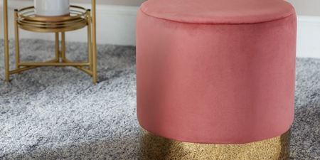 A stunning velvet pink stool is now available in Penneys for just €26… go, go, go!