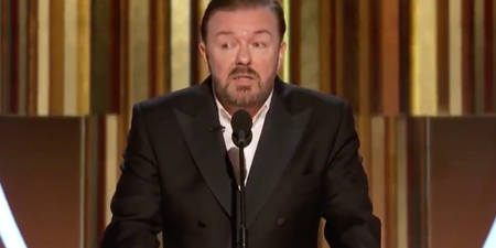 Ricky Gervais’ opening monologue at the Golden Globes was so on fire, we felt burnt