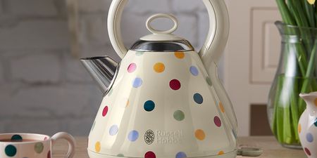 Will someone please buy me this super cute polka dot kettle?