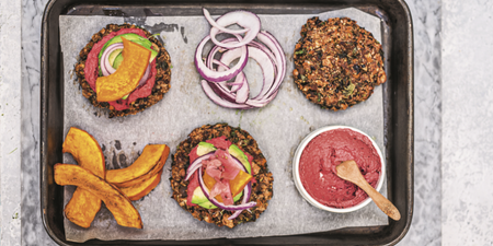 One for the BBQ: The Happy Pear’s protein burger with vegan mayo