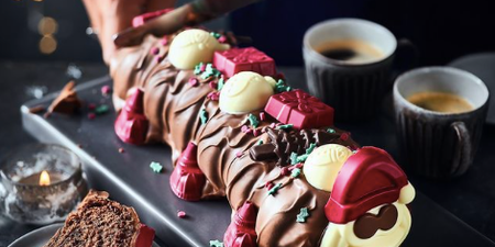 M&S festive offerings: Christmas Colin the Caterpillar and Percy Pig cake
