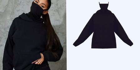 This hoodie comes with a mask attached so it’s perfect for those 5km walks