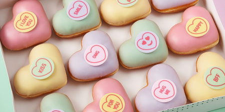 You can now get Love Hearts Krispy Kreme donuts just in time for Valentine’s Day