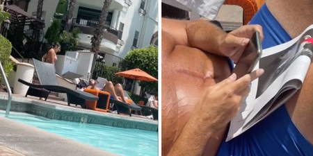Women confront stranger who was “taking pictures” of them at the pool in TikTok