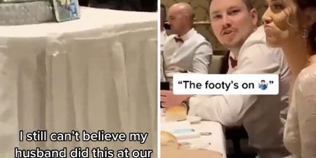 Bride left furious after catching groom watching football at their wedding