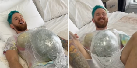 WATCH: Man ‘simulates’ being pregnant, can’t get out of bed