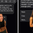 Woman horrified when man texts her after overhearing her say her number