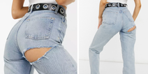 People are losing it over these “bum rip” jeans from Topshop