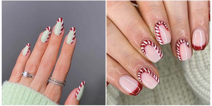 Candycane tip nails are trending – and they are just perfectly festive
