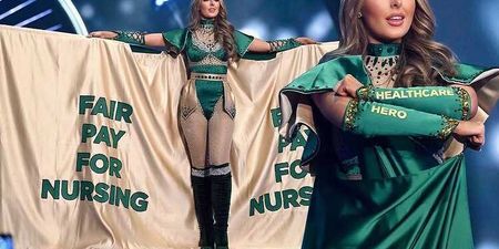 Ireland’s Miss Universe contestant uses outfit to call for fair pay for nurses
