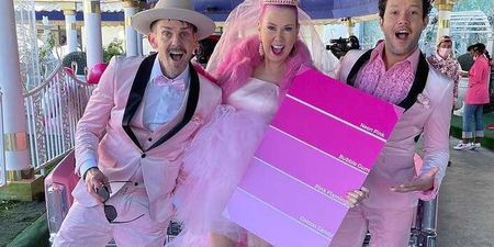 A woman has gotten married to the colour pink