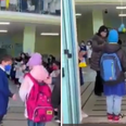 Italian students welcome and applaud Ukrainian children on first day of school