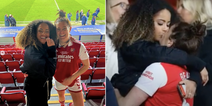 Love Island’s Amber Gill all over footballer girlfriend Jen Beattie after league cup win
