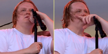 Lewis Capaldi forced to end Glastonbury set early as crowd helps sing while he ‘struggles’