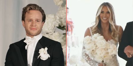 ‘A moment we’ll never forget’ – Olly Murs holds back tears in wedding clip as wife Amelia walks down aisle