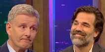 Patrick Kielty wells-up during interview with Rob Delaney about his late son