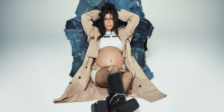 Kourtney Kardashian looks glowing as she poses pregnant for her latest Boohoo capsule