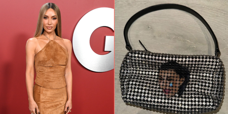 Kim Kardashian jokes about stealing bag with her crying face on it