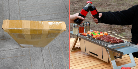 Portable BBQ that folds completely flat is the ultimate festival and camping hack