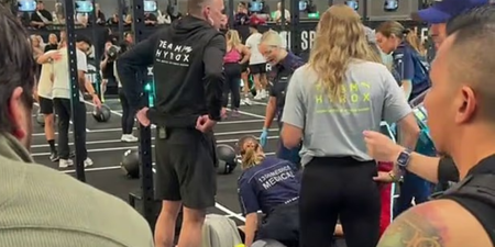 Hyrox athlete completes race while girlfriend is treated by paramedics